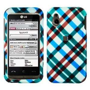  LG Arena GT950 Cell Phone Blue Plaid Protective Case 