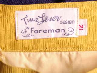 Vintage Tina Leser Yellow Silk Bermuda Shorts 1950S Small  