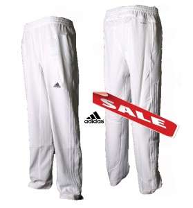 ADIDAS CRICKET TROUSERS NEW WHITE PANTS SIZES 30/32/34/36/28  