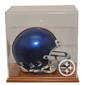  Pittsburgh Steelers Oak Finished Base Mini Helmet Display 