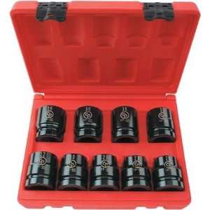 Chicago Pneumatic Impact Sockets   1In. Drive, 9 Pc. Metric Set, Model 