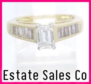 Ladies 14kyg Emerald Baguette Diamond Wedding Ring 1.5c  