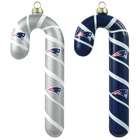 Topperscot New England Patriots Blown Glass Candy Cane Ornament Set