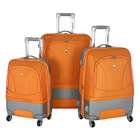    Olympia Majestic Hybrid Orange 3 piece Spinner Luggage Set