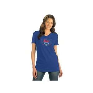  Chicago Cubs Womens Cooperstown Triblend V Neck T Shirt 