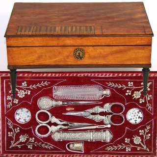 Antique Palais Royal Sewing Box, Casket, Music Box, Sterling Silver 