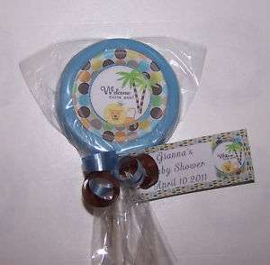 30 Baby Shower King Of Jungle Chocolate lollipop favors  