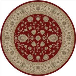  Kashmir Red / Ivory Oriental Round Rug Size Round 53 