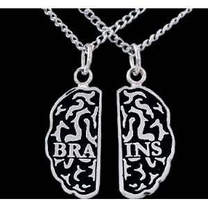  Brains Friendship Neclaces in Silver  Zombie Jewelry  01 