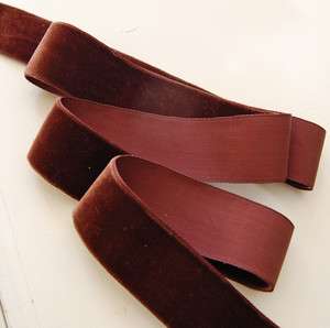 DELICIOUS CHOCOLATE BROWN VINTAGE FRENCH VELVET RIBBON TRIM  