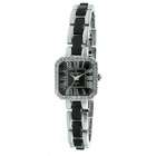 Peugeot Womens Round Silver Tone Acrylic Link Watch   Color Black