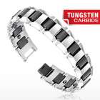 Bracelets   Tungsten Tungsten Carbide IP Black Duo Tone Bio Magnetic 