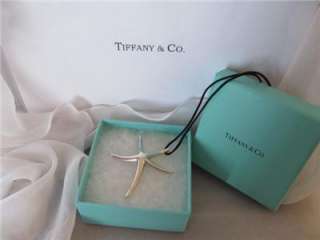  Tiffany & Co. Elsa Peretti Starfish 2 1/8 Necklace Black Silk Cord
