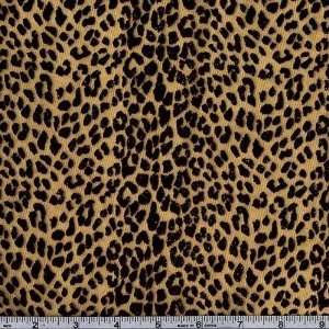  60 Wide Flocked Organza Leopard Gold/Black Fabric By The 
