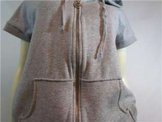 Michael Kors Womens Gray Stretch Sweatshirts Hooded Jacket Top sz S L 