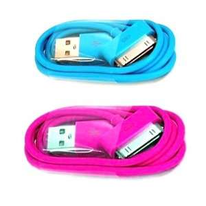  2in1 Combo Colors (Blue + Hot Pink) Sync & Charge USB 