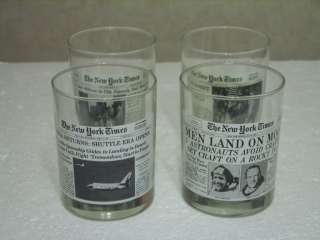   LIMITED EDITION SET OF 4 NEW YORK TIMES BEVERAGE GLASSES  