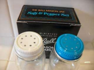 Adorable Vintage BALL CANNING JAR Salt & Pepper Shakers WHITE 