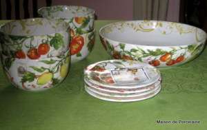 222 Fifth HEIRLOOM TOMATOES Bowls & Appetizer Plate Set  