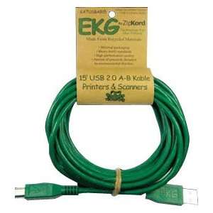  EKG High Speed USB Cable Green 15ft Card A B 480Mbps 
