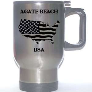  US Flag   Agate Beach, Oregon (OR) Stainless Steel Mug 