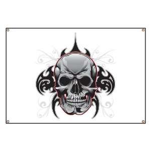  Banner Tribal Skull 