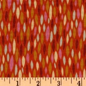  44 Wide Toomuchery Tear Drops Orange Fabric By The Yard 