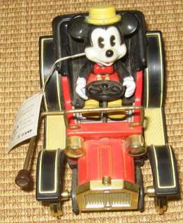 Mickey Mouse Masudaya Model T Lever Tin Toy 1981  
