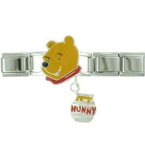   Disney Pooh Id Tag Licensed Italian Charms Bracelet Link Pugster