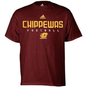 NCAA adidas Central Michigan Chippewas Maroon Sideline T shirt  