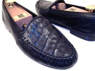   Magli Mens CROCODILE ALLIGATOR Black Dress Shoes Loafers 8.5 D  