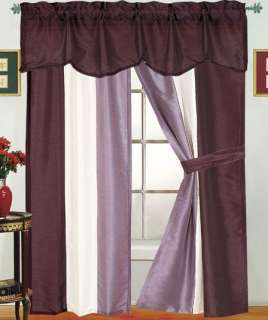 CONTEMPORY 5 PIECE REFLECTION WINDOW TREATMENT CURTAIN SET AVAIL. IN 3 