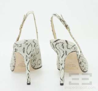 Dolce & Gabbana Natural Snakeskin Pointed Toe Slingback Heels Size 39 