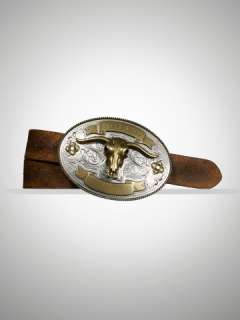 Rodeo Distressed Leather Belt   Ralph Lauren Belts   RalphLauren