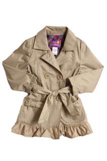 NWT Girls all weather belted trench jacket khaki  