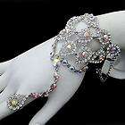 bridal drop bracelet ring set sz free austrian rhinestone crystal