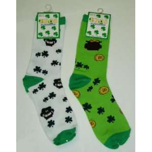   Patricks Irish Shamrock Socks Pot O Gold & Leprechaun Sz 9 11   Eros