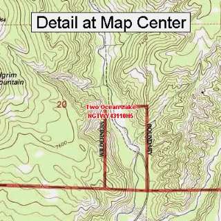 USGS Topographic Quadrangle Map   Two Ocean Lake, Wyoming (Folded 