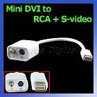 Mini DVI to RCA S Video AV CABLE Adapter Converter For Apple Macbook