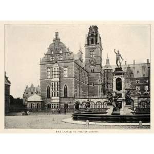  1910 Print Castle Frederiksborg Hillerod Denmark 