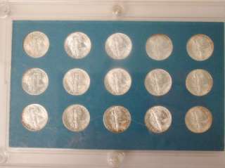 15 COINS~ U.S. DIME COLLECTION~ WINGED LIBERTY HEAD MERCURY DIMES ALL 