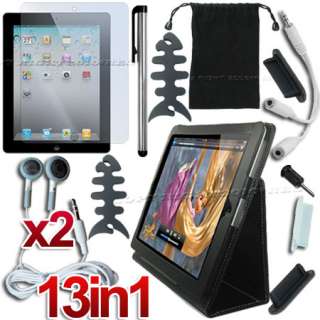 13 ACCESSORY BLACK LEATHER HARD CASE COVER+LCD SCREEN PROTECTOR FOR 