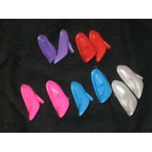  5 Pairs of Barbie Dolls High Heel Shoes 