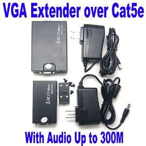  VGA Video 1x1 UTP Extender over Cat5e Cat6 Cable up to 