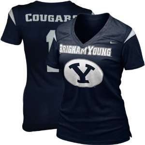   Cougars Ladies 2011 Replica Football Premium T shirt   Navy Blue