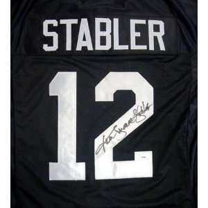  Ken Snake Stabler Autographed Oakland Raiders Black Jersey PSA/DNA 