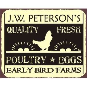   Eggs Vintage Metal Art Country Farm Retro Tin Sign