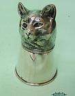 Fabulous Novelty Sterling Silver Cat Shape Figural Stirrup Cup