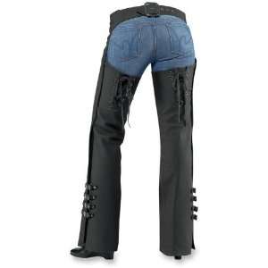  Icon Hella Leather Chaps , Gender Womens, Color Black 