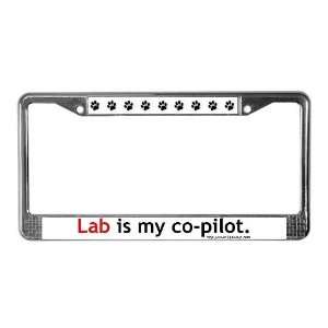 Lab Co Pilot Pets License Plate Frame by 